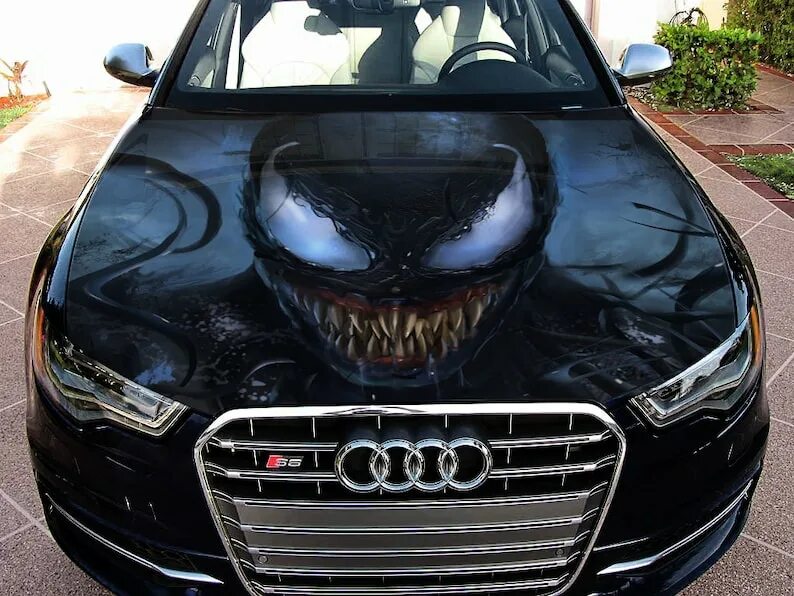 Капоты авто фото Vinyl Car Hood Wrap Full Color Graphics Decal Venom Grin Eddie Etsy