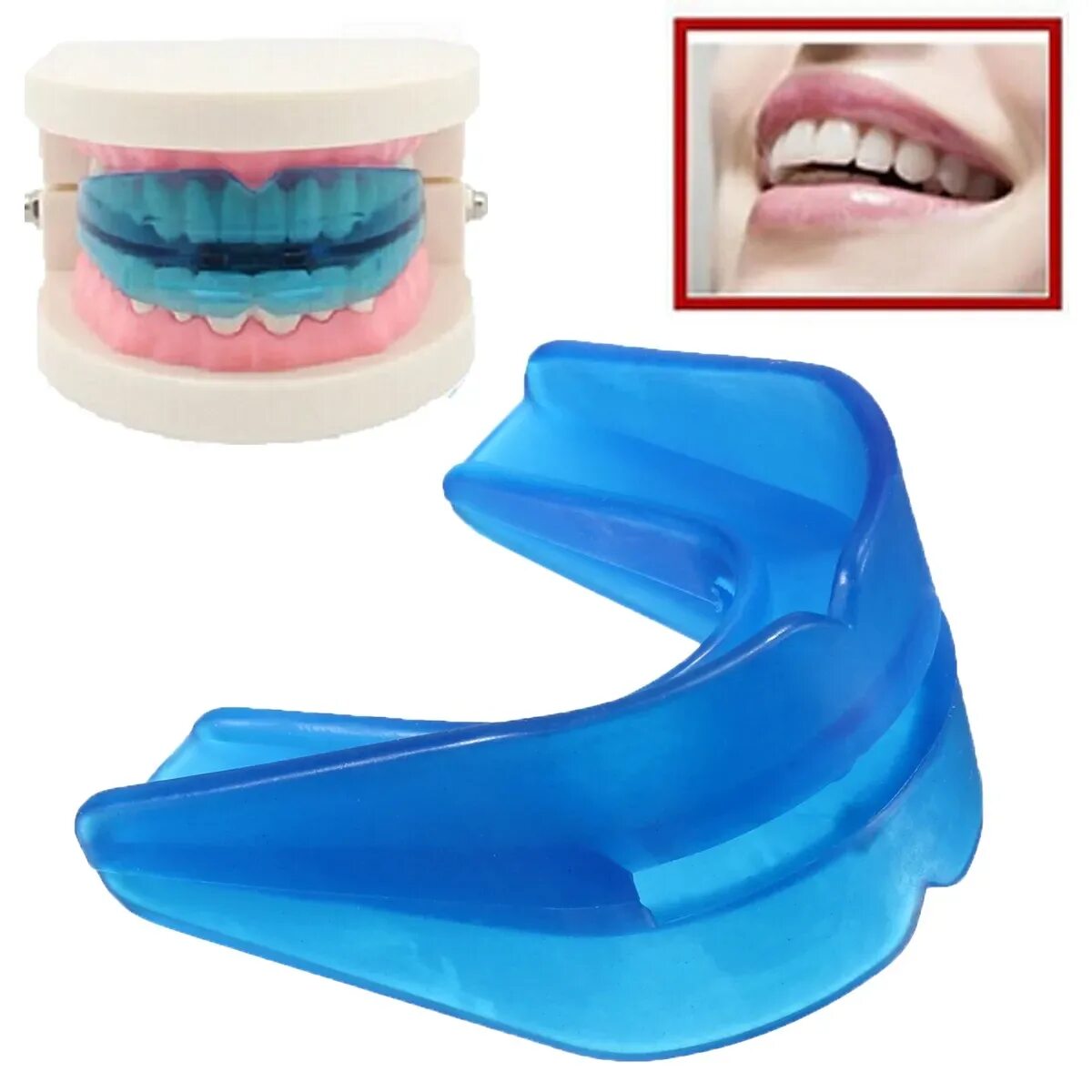 Каппа для зубов стоматологическая как выглядит New 1pcs Blue Stop Teeth Clenching Grinding Sleep Aid Mouth Guard Custom Mold An