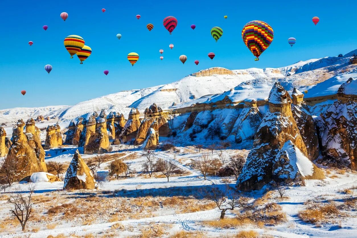 Каппадокия зимой фото The Best Winter Camp Spots in Türkiye Turkish Airlines Blog