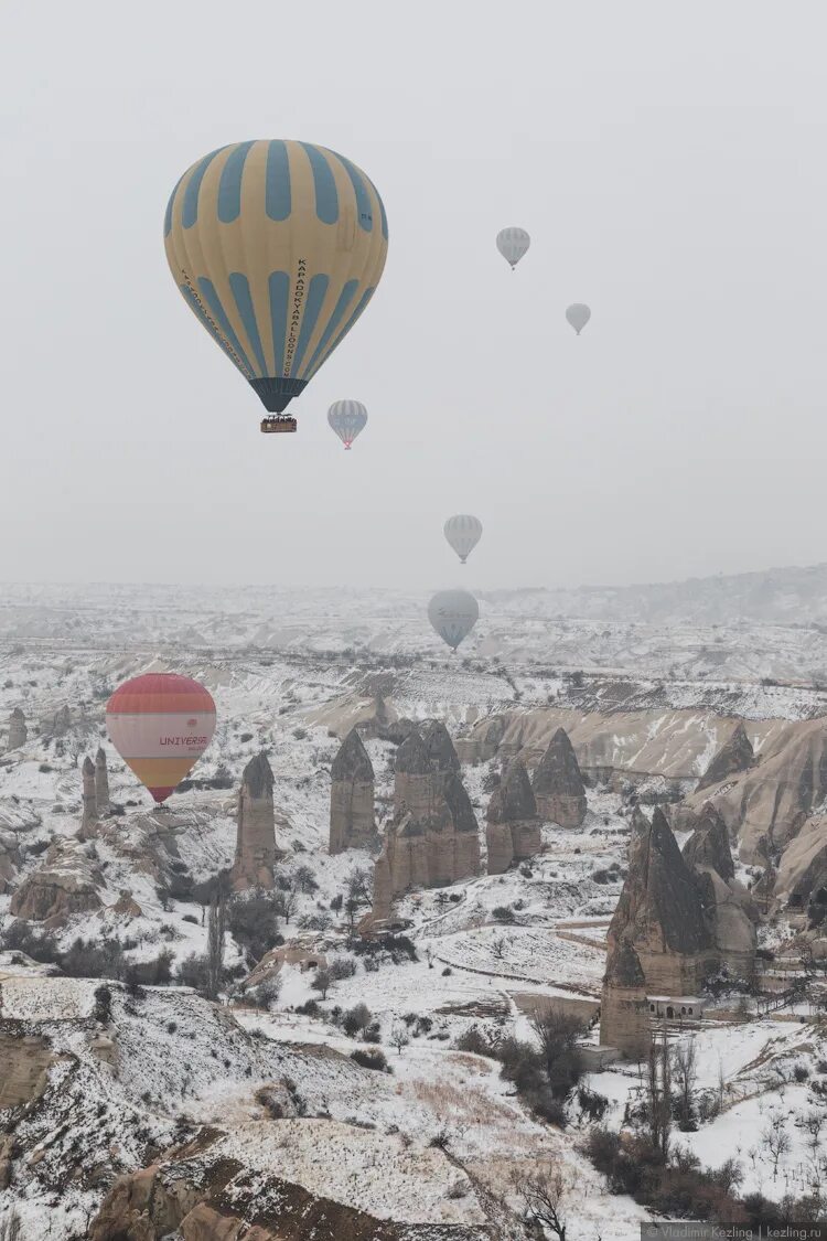 Каппадокия зимой фото Каппадокия зимой. Полёт на воздушном шаре (фото) Кезлинг