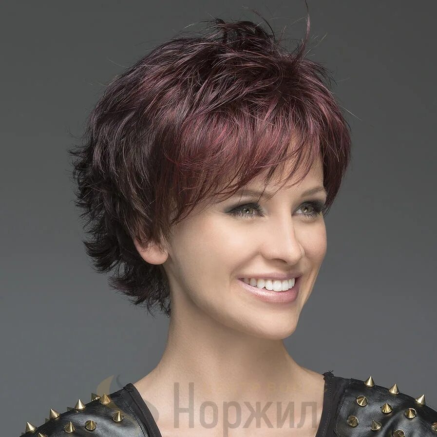 Каприз на короткие волосы фото Красный парик Open hotaubergine mix - купить в магазине париков Норжиль