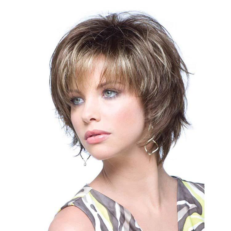Каприз прическа на средние волосы Wig Heat Resistant Short Hair Gradient Wig Rose Hair Curly Hair - купить по низк