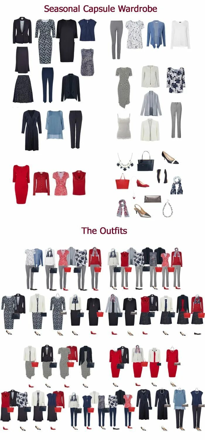 Капсула одежды фото A complete seasonal capsule wardrobe from Looking Stylish Capsule wardrobe, Fash