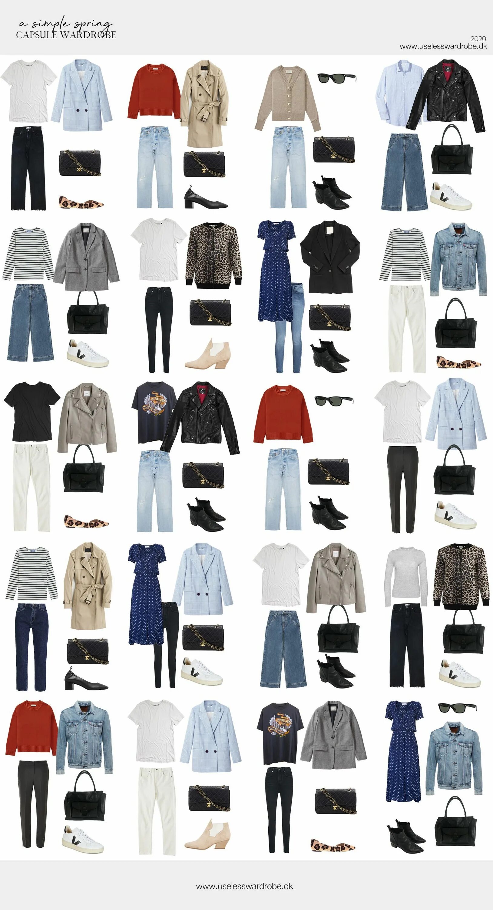 Капсула одежды фото Spring capsule 2020 outfit ideas Fashion capsule wardrobe, Capsule outfits, Clas