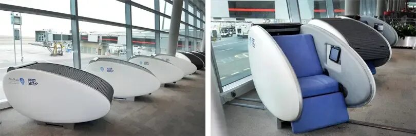Капсулы для сна в аэропорту фото Abu Dhabi Airport GoSleep Pods Turn From Chairs To Beds For Sleepy Travellers - 