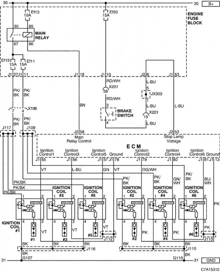Каптива электросхемы Engine Control Module (ECM): E77 (HFV6 3.2D) (Chevrolet Captiva 1 2006-2018: Ele