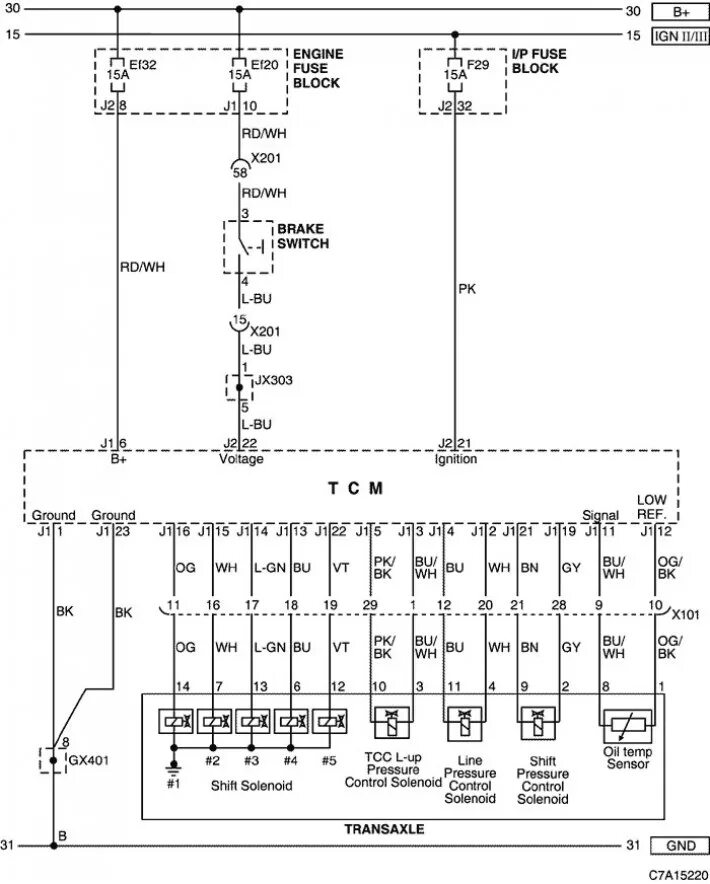 Каптива электросхемы Gearbox controller (Chevrolet Captiva 1 2006-2018: Electrical equipment: Electri
