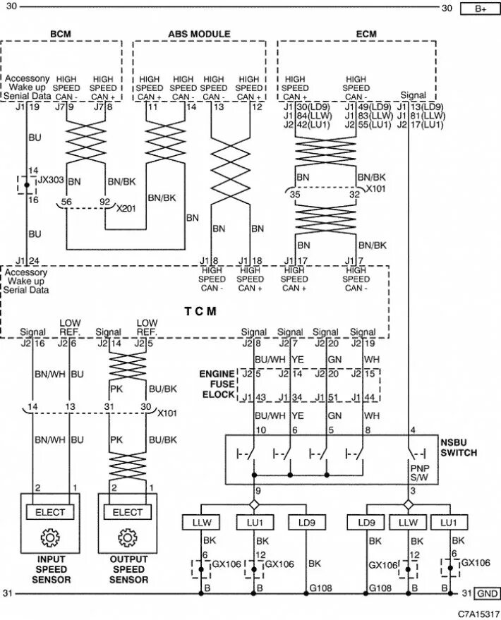 Каптива распиновка Gearbox controller (Chevrolet Captiva 1 2006-2018: Electrical equipment: Electri