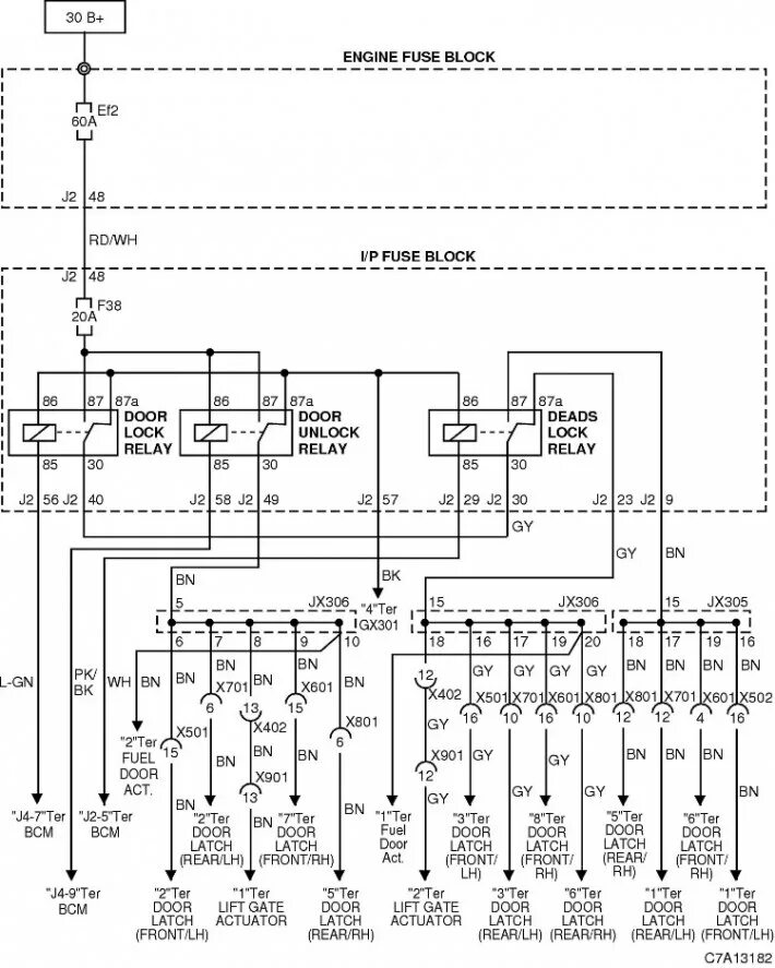 Каптива распиновка Electrical diagram of power supplies (Chevrolet Captiva 1 2006-2018: Electrical 