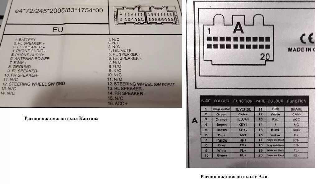 Каптива распиновка Магнитола часть 2. Распиновка контактов и подсоединение к ISO-CHE 06 - Chevrolet