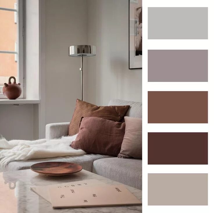 Капучино сочетание в интерьере Color palette by Paleutr Paint colors for living room, Room color schemes, Bedro