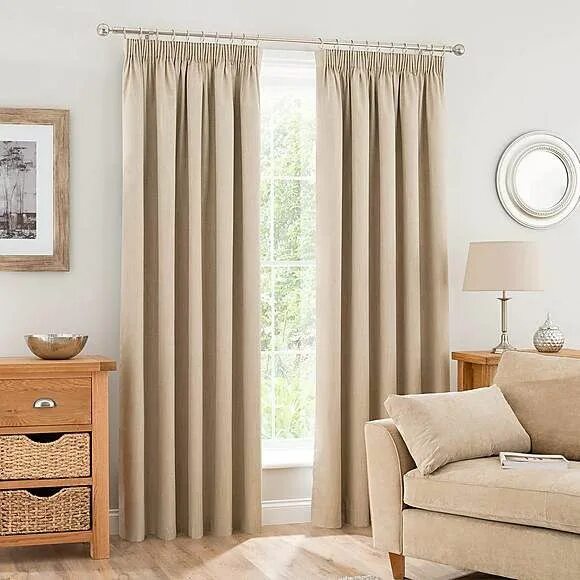 Капучино цвет штор в интерьере фото Solar Ecru Blackout Pencil Pleat Curtains Pleated curtains, Pencil pleat, Curtai