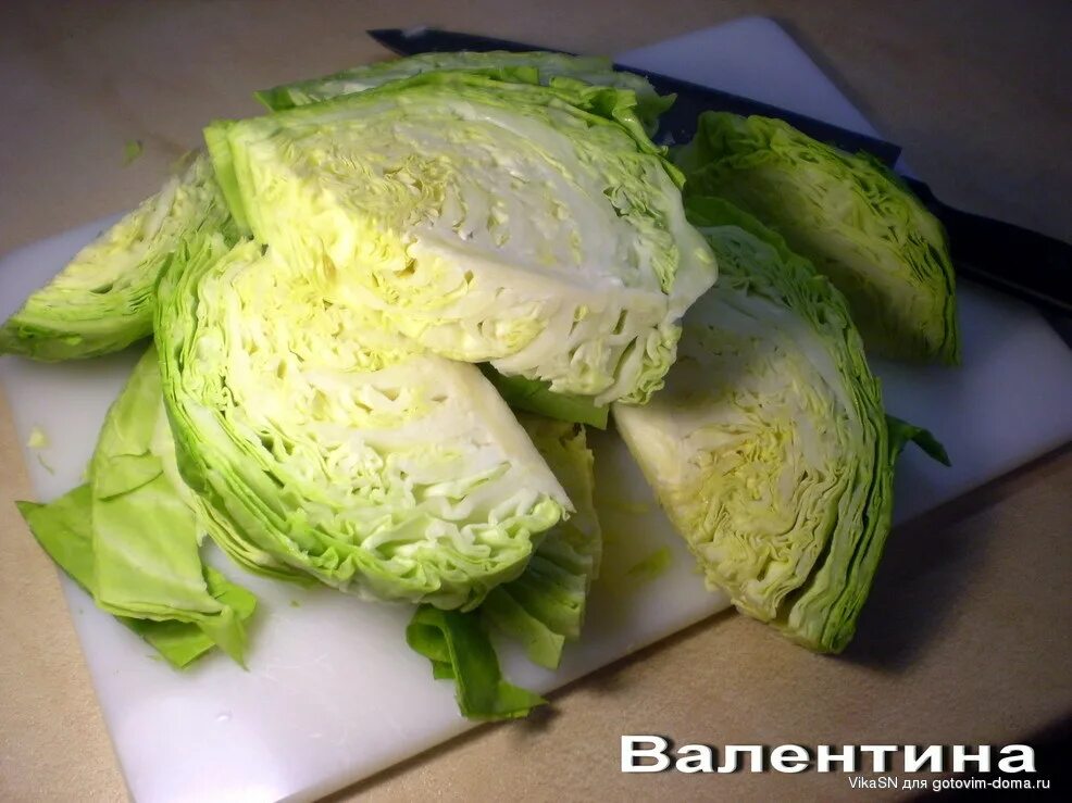 Капуста кусками фото рецепт Готовим дома * Молодая капуста, тушенная со свининой * Блюда из капусты