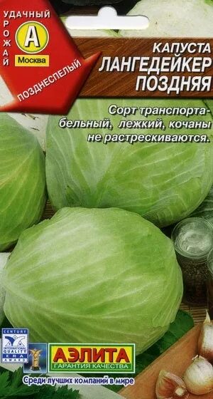 Капуста лангедейкер описание сорта фото Капуста б/к Лангедейкер поздняя в Москве и области - купить по низкой цене в инт