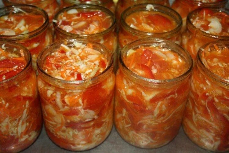 Капуста на зиму салаты фото 20 простых и вкусных салатов из помидоров на зиму