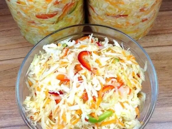 Капуста на зиму салаты фото Кәбеҫтә салаты Кәрәк буласаҡ: 5 килограмм кәбеҫтә, 1 килограмм һуған, 1 килограм