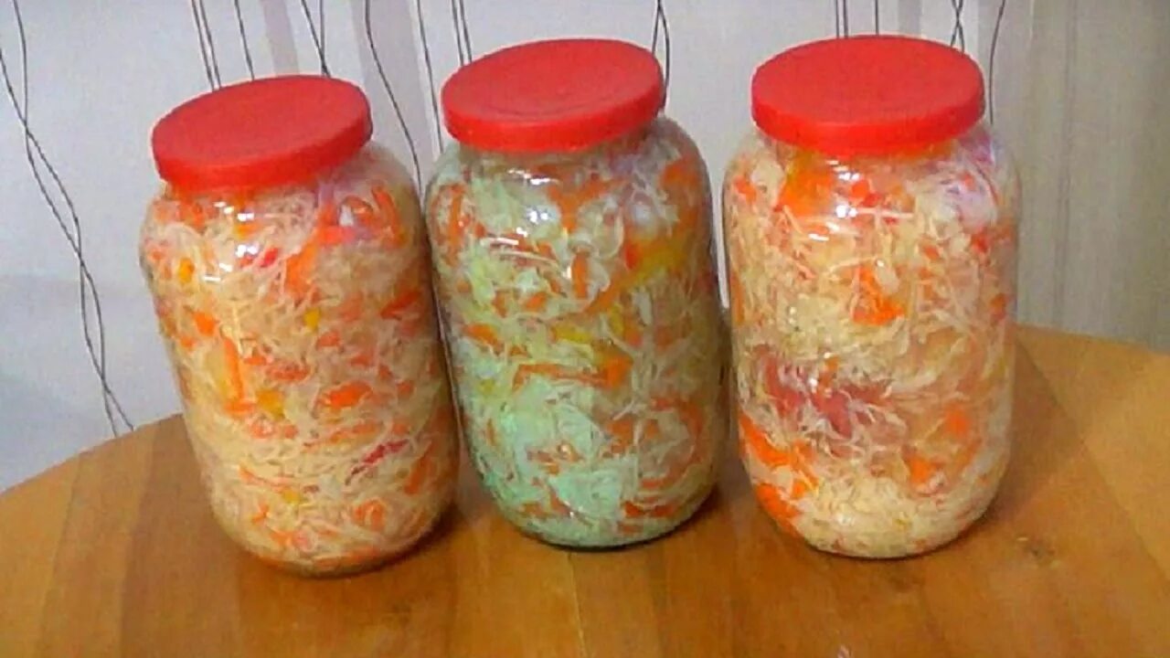 Капуста на зиму в банках фото Капуста на зиму. С медом и очень вкусная. - YouTube