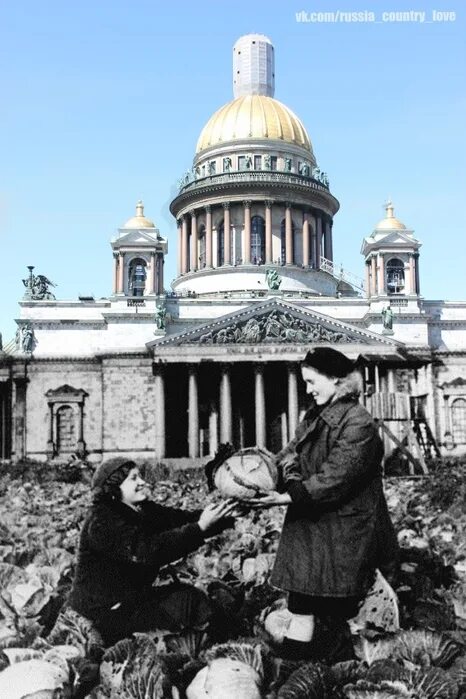Капуста перед исаакиевским собором в блокаду фото Исаакиевский собор во время войны - Фото