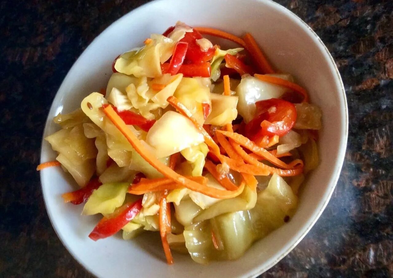 Капуста по корейски фото Cabbage in Korean. For marinade boiled water - 1 liter, wine vinegar 9% - 100 ml