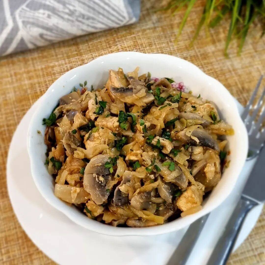 Капуста с грибами рецепт с фото Тушёная капуста с курицей и грибами - рецепты Дзен