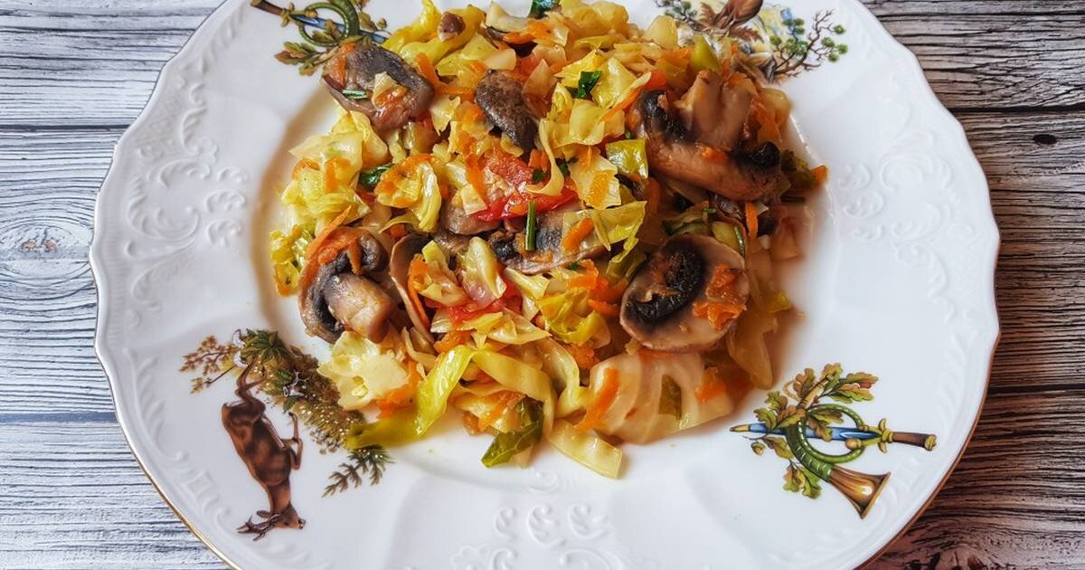 Капуста с грибами рецепт с фото Капуста, тушеная с грибами и тмином. Народная стряпня Дзен