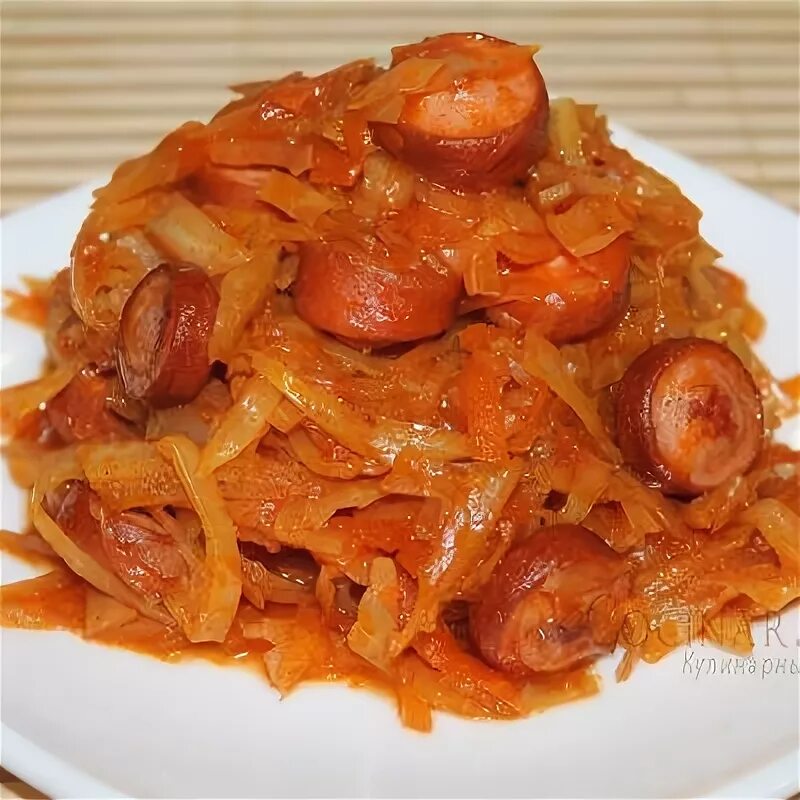 Капуста с сосиской рецепт с фото Страница 2: Тушеная капуста, 239 вкусных рецептов с фото Алимеро