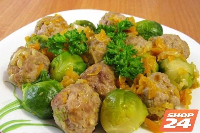 Капуста с тефтелями рецепт с фото Брюссельская капуста с фрикадельками Фарш 500 г., капуста брюссельская 400 г., п