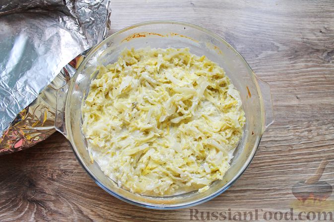 Капуста с яйцом рецепт с фото Рецепт: Молодая капуста, запечённая в сливках, с варёными яйцами на RussianFood.