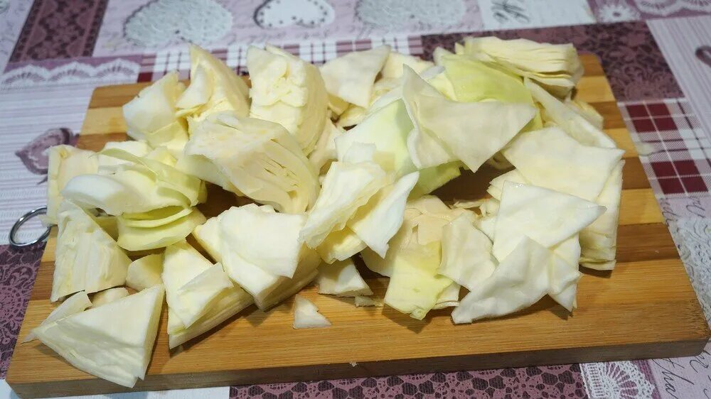 Капуста шашками нарезка фото Нежные капустные котлеты с мясным фаршем. Изи Повар Дзен