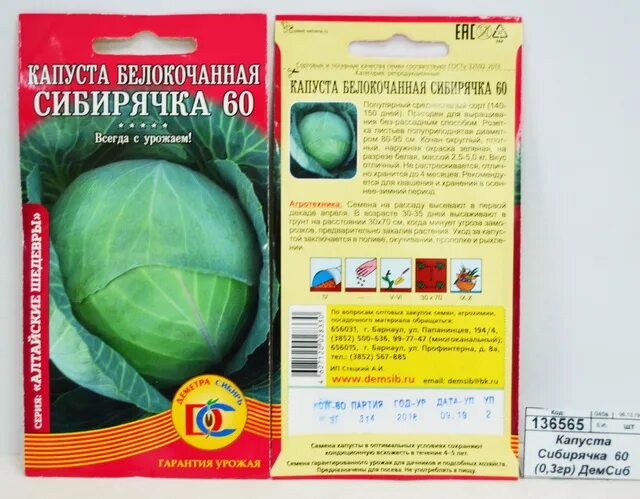 Капуста сибирская описание сорта фото отзывы Нисса каталог - Капуста Сибирячка 60 (0,3гр) ДемСиб *10