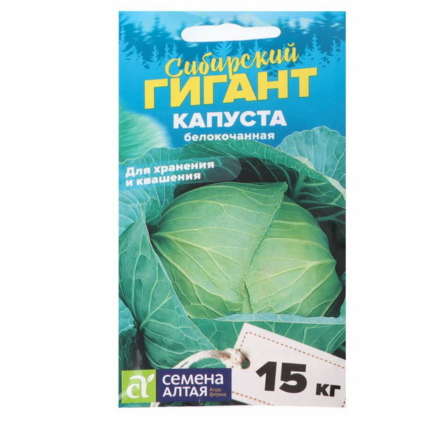 Капуста сибирский гигант описание сорта фото Семена Капуста "Семена Алтая" Сибирский Гигант 0,5г - купить в интернет-магазине