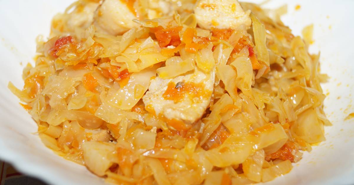 Капуста тушеная пошаговое фото Капуста со свининой тушеная в казане - пошаговый рецепт с фото. Автор рецепта @I