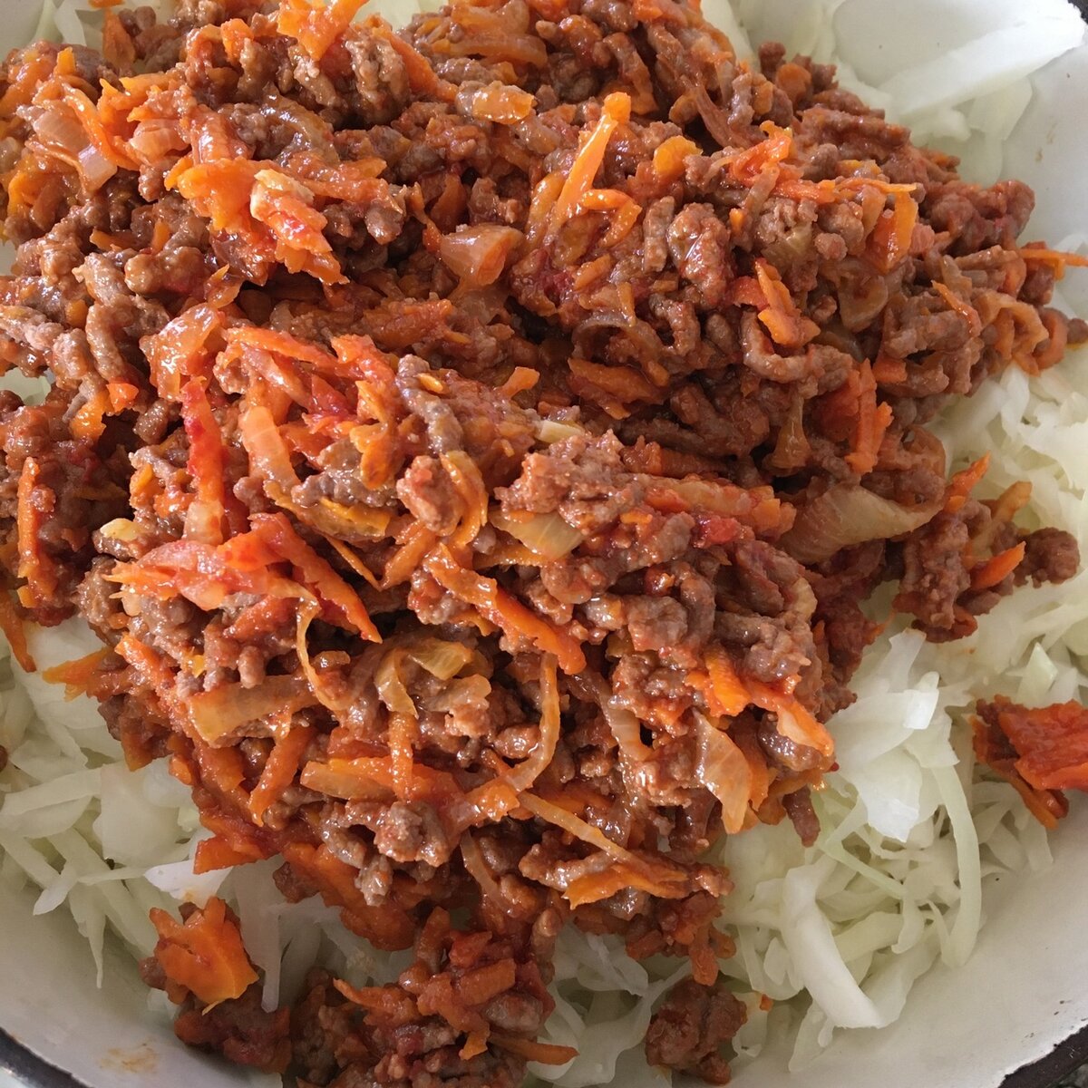 Капуста тушеная с фаршем с фото Тушеная капуста с фаршем как в советской столовке Живая история Дзен