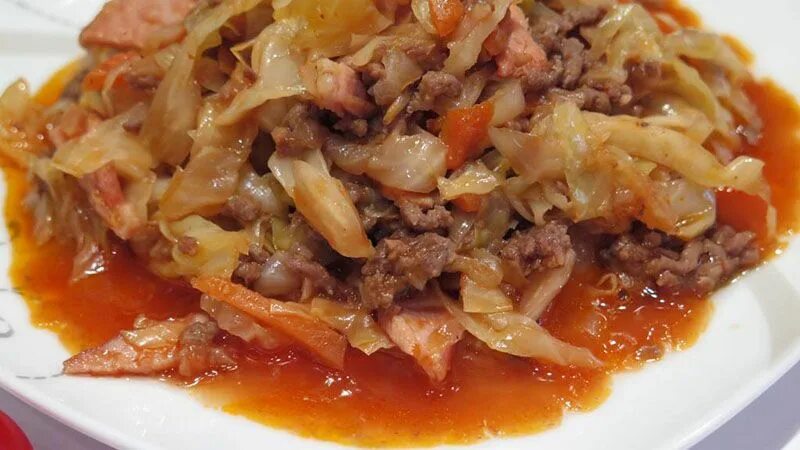 Капуста тушеная с фаршем с фото как потушить капусту с фаршем Капуста, Фарш, Мультиварка