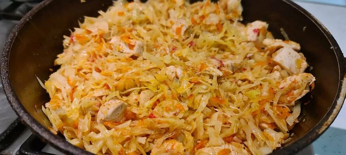 Капуста тушеная с курицей рецепт фото Тушеная капуста с курицей Проект Роспотребнадзора "Здоровое питание"