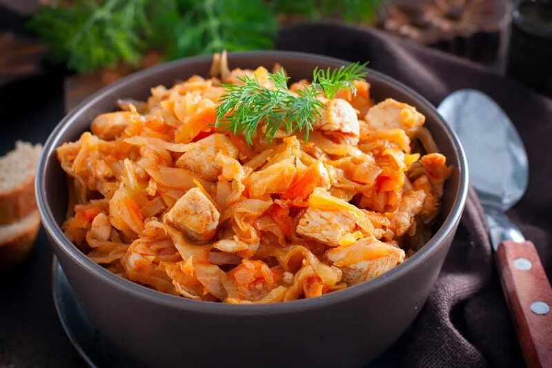 Капуста тушеная с курицей рецепт фото Тушёная капуста с курицей - пошаговый рецепт с фото и описанием процесса пригото