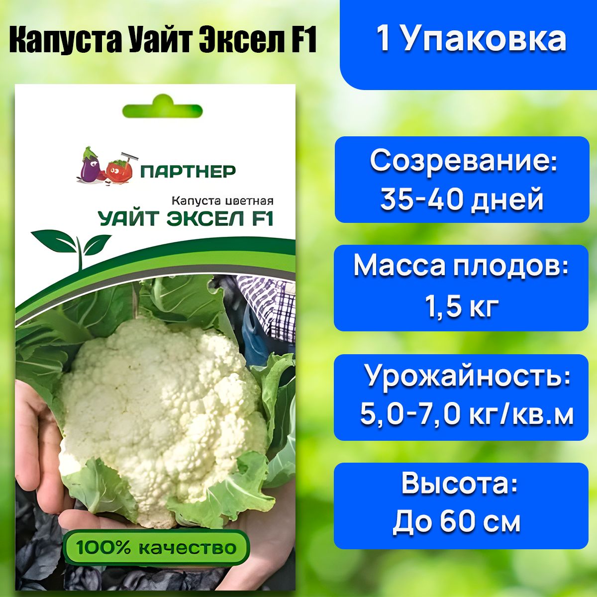 Капуста уайт эксель описание сорта фото Характеристики Семена Капуста цветная Уайт Эксел F1 (10 семян) - Агрофирма Партн