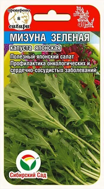 Капуста японская мизуна отзывы фото и описание Семена Капуста японская Мизуна зеленая 0.5 гр Сибирский сад