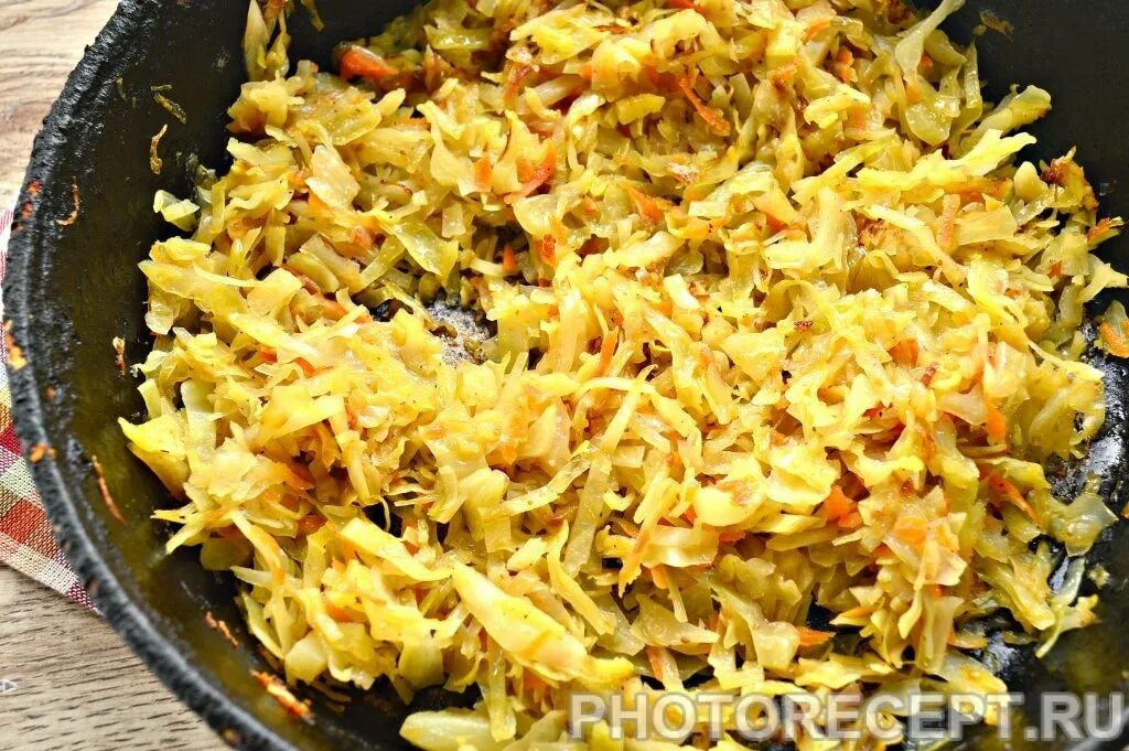 Капуста жареная на сковороде рецепт с фото Жареные пирожки с капустой - рецепт приготовления