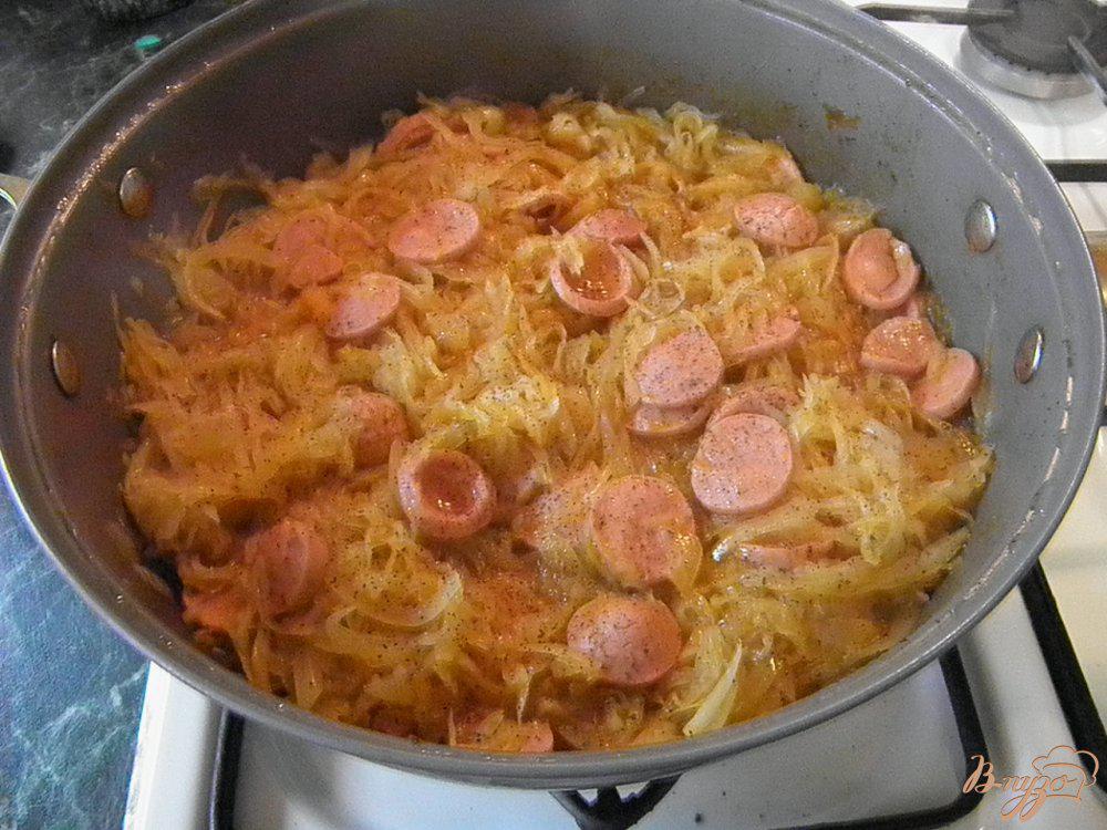 Капуста жареная с сосисками фото рецепт Тушенная квашеная капуста с сосисками - рецепты с фото на vpuzo.com