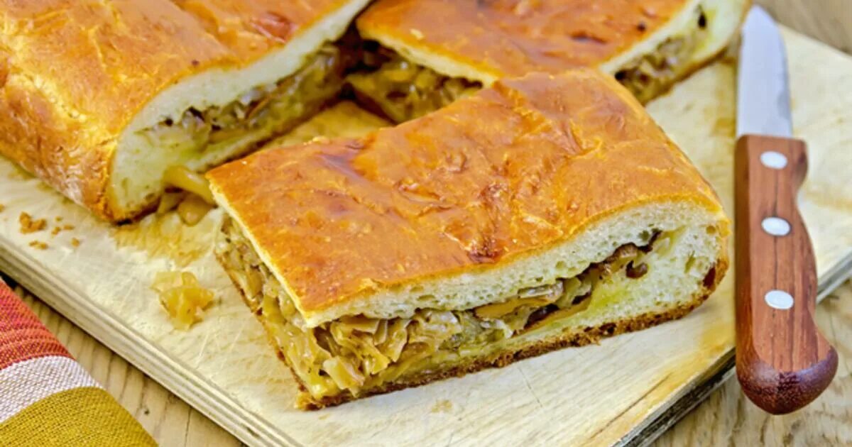 Капустный пирог дрожжевой рецепт с фото Очень вкусный пирог с капустой! пошаговый рецепт с фото
