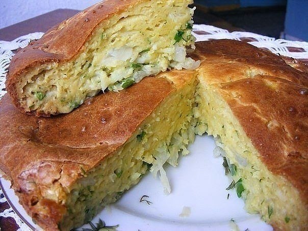 Капустный пирог на кефире с фото Простой и вкусный - пирог капустный! Рецепт крайне полезного ... Рецепты Фотостр