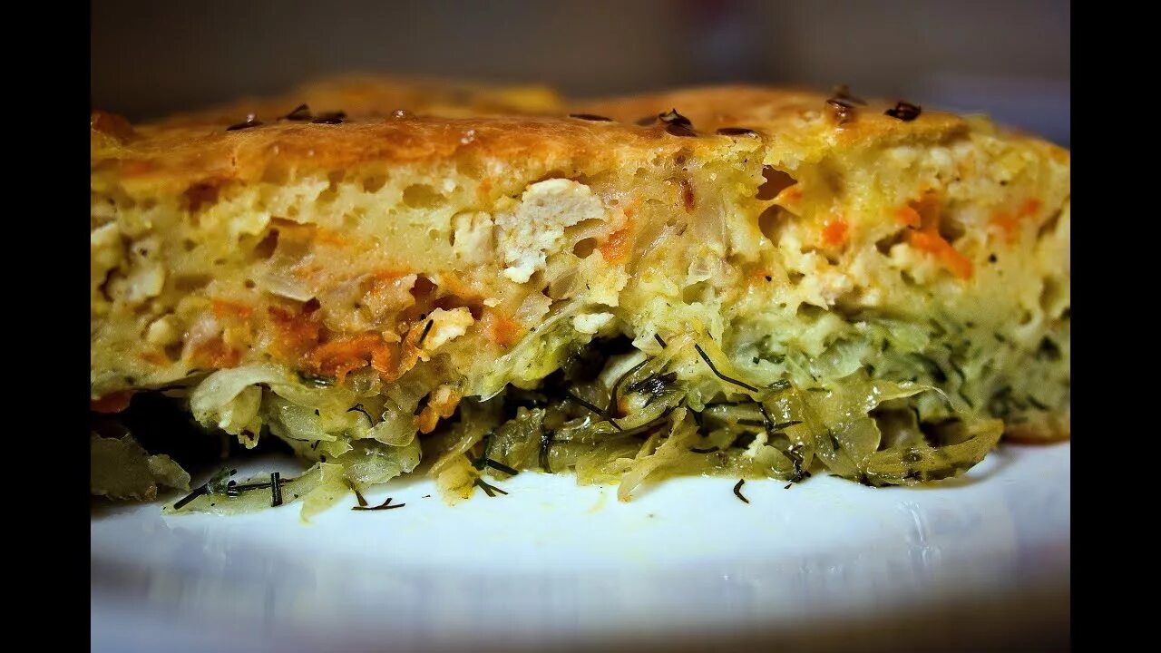 Капустный пирог пошаговое фото Пирог с курицей и капустой - YouTube