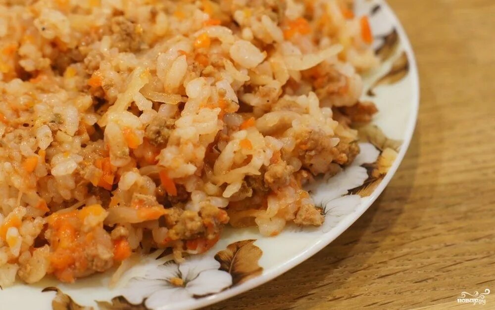 Капусты с рисом фаршем фото Рис с куриным фаршем - пошаговый рецепт с фото на Повар.ру