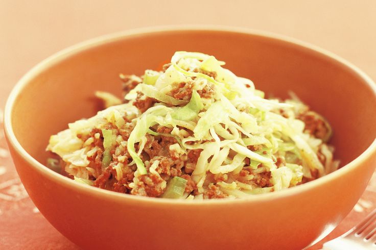 Капусты с рисом фаршем фото Beef and cabbage stir-fry Rezept