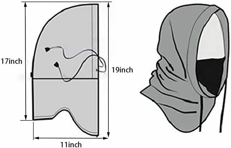 Капюшон шарф мужской выкройка Tactical Balaclava Full Face Mask Fleece Warm Winter Outdoor Sports Mask Wind-Re