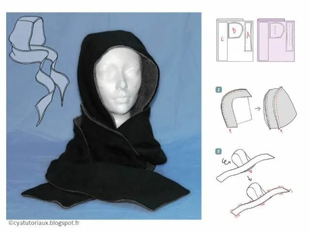 Капюшон шарф мужской выкройка 25 PATRONS COUTURE ÉCHARPE OU SNOOD OU CHÈCHE Tuto couture écharpe, Tuto couture