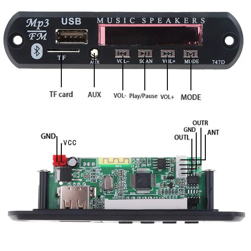 Кар блютуз как подключить Wireless Bluetooth Audio Decoder Board Module MP3 Player LED MP3 decoder board F