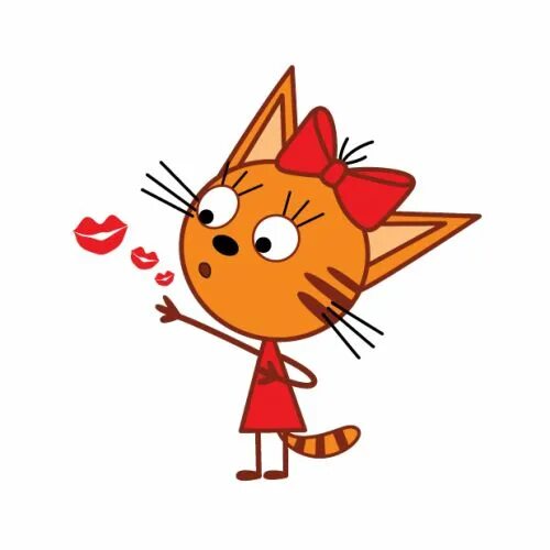 Карамелька три кота фото на зеленом фоне Три Кота картинка Карамелька посылает воздушный поцелуй - Три Кота