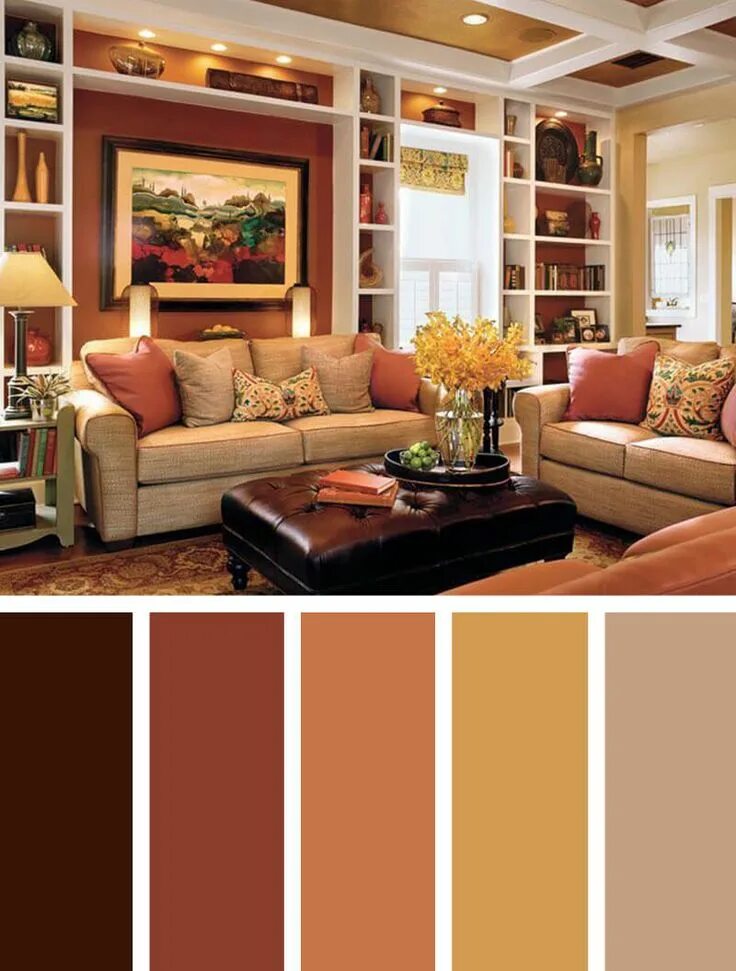 Карамельный цвет в интерьере сочетание 11 Cozy Living Room Color Schemes To Make Color Harmony In Your Living Room Livi